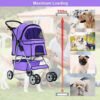 BestPet, Cat Carrier Stroller, 4 Wheels, Purple - Image 3