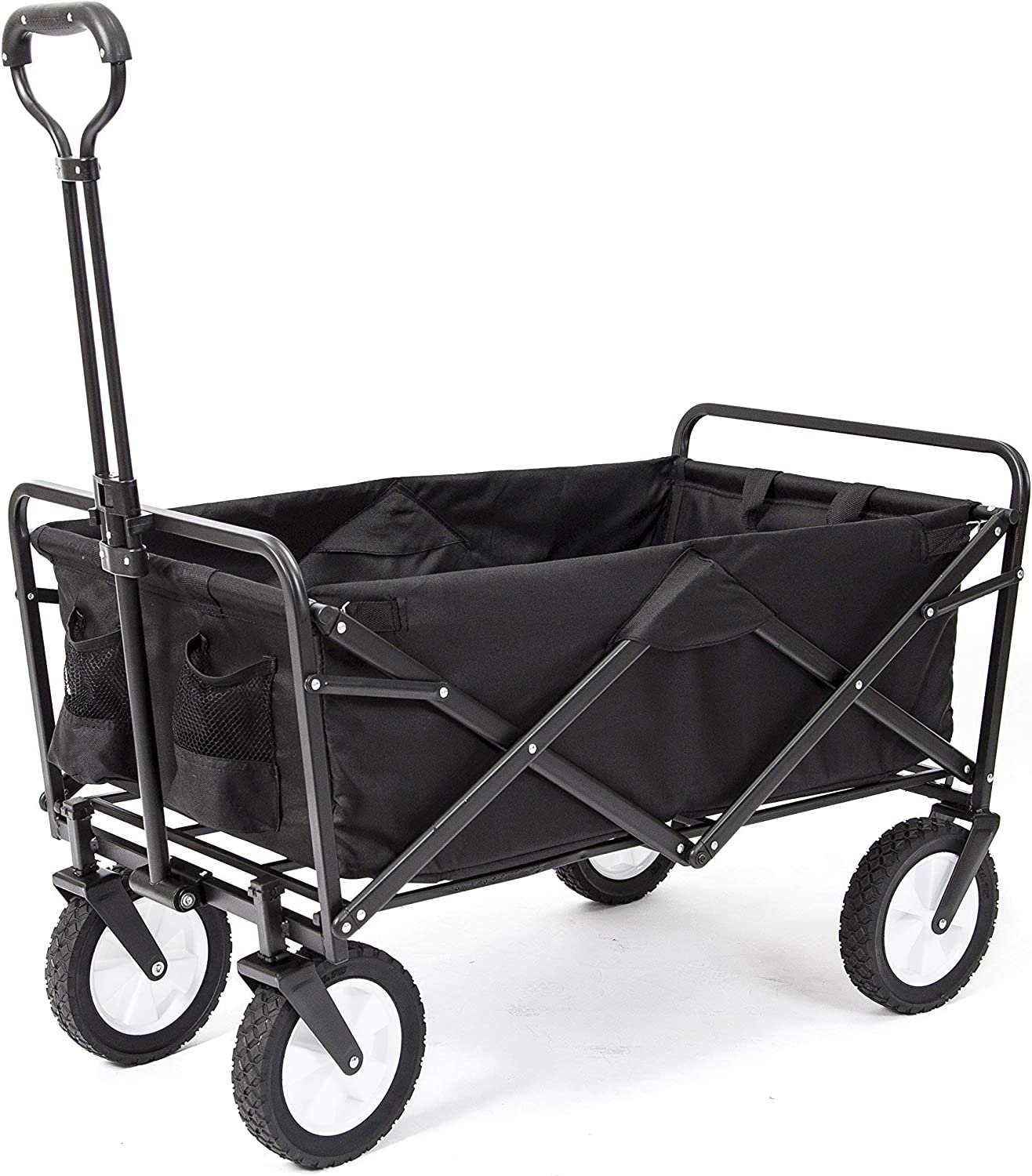MacSports Collapsible Folding Outdoor Utility Wagon Black