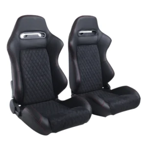 High Quality Racing Seat with Double Slider Made of PVC and Suade Material – Set of 2 Pieces