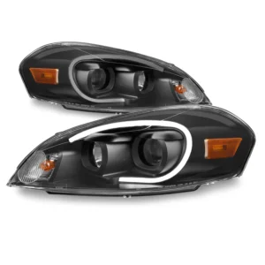 AKKON – Fits 06-13 Chevy Impala | 14-16 Impala Limited | 06-07 Monte Carlo Light Tube Projector Headlamps – Black