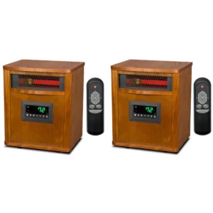 Lifesmart 1500W Electric Infrared Quartz Space Heater (2-Pack) – Portable Indoor Room Heaters with Energy-Efficient Heating