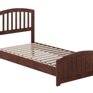 AFI Quincy Twin Solid Wood Low Profile Platform Bed with Matching Footboard, Walnut