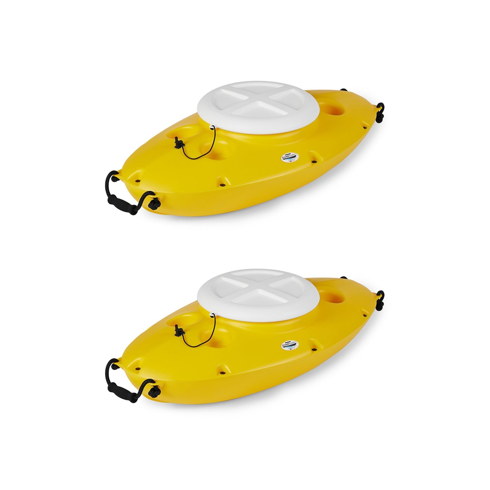 CreekKooler 30 Qt Floating Insulated Beverage Kayak Yellow Cooler w/ 8′ Rope