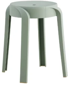 Stackable Space-Saving Plastic Stools – Set of 6 for Easy Storage,Green