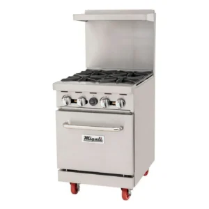 24″ Wide, 4 Burner Natural Gas Range