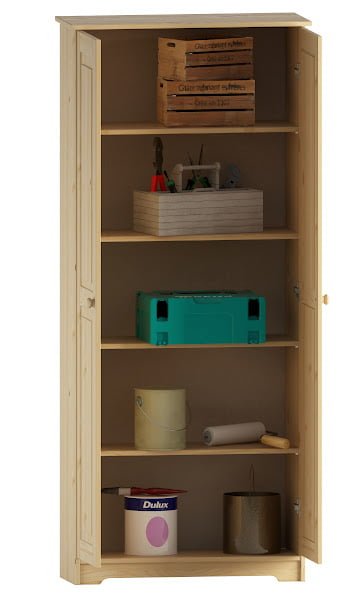 Solid Wood Pantry Storage Cabinet, Freestanding Kitchen Cupboard, Closet with Shelves - Image 2