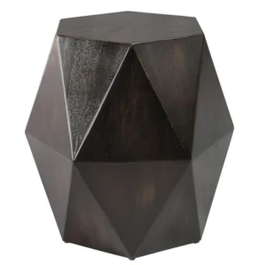 Geometric Accent Table-18 inches Tall and 18 inches Wide-Worn Black/Natural Distress Finish Bailey Street Home 208-Bel-4944454