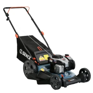 SENIX 21-Inch Push Lawnmower, 140 cc 4-Cycle Briggs & Stratton Engine, 3-in-1 Mower, Prime & Pull, 6-Position Height Adjustment with 11-Inch Rear Wheels, LSPG-M7