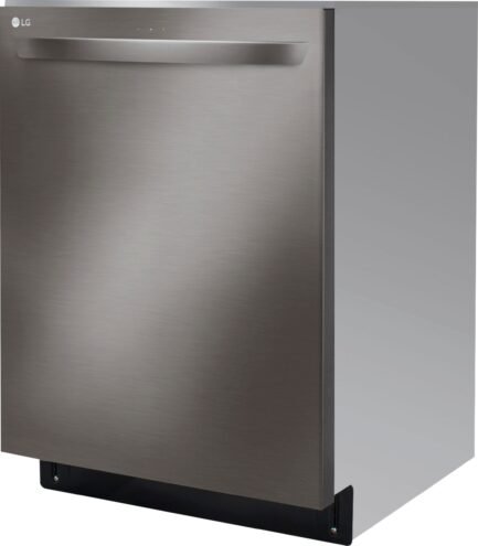 LG – 24″ Top-Control Built-In Smart Wifi-Enabled Dishwasher with Stainless Steel Tub, Quadwash, and 3rd Rack – Black stainless steel - Image 4