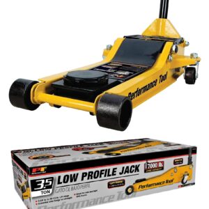 Performance Tool W1645 3.5-Ton 7,000 lbs Low Profile Jack, 3-1/2″ to 20-1/2″ Lift