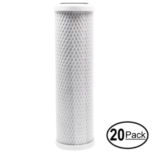 20-Pack Replacement for PurePro EC106-Alkaline Activated Carbon Block Filter – Universal 10 inch Filter for PurePro Alkaline RO System – Denali Pure Brand
