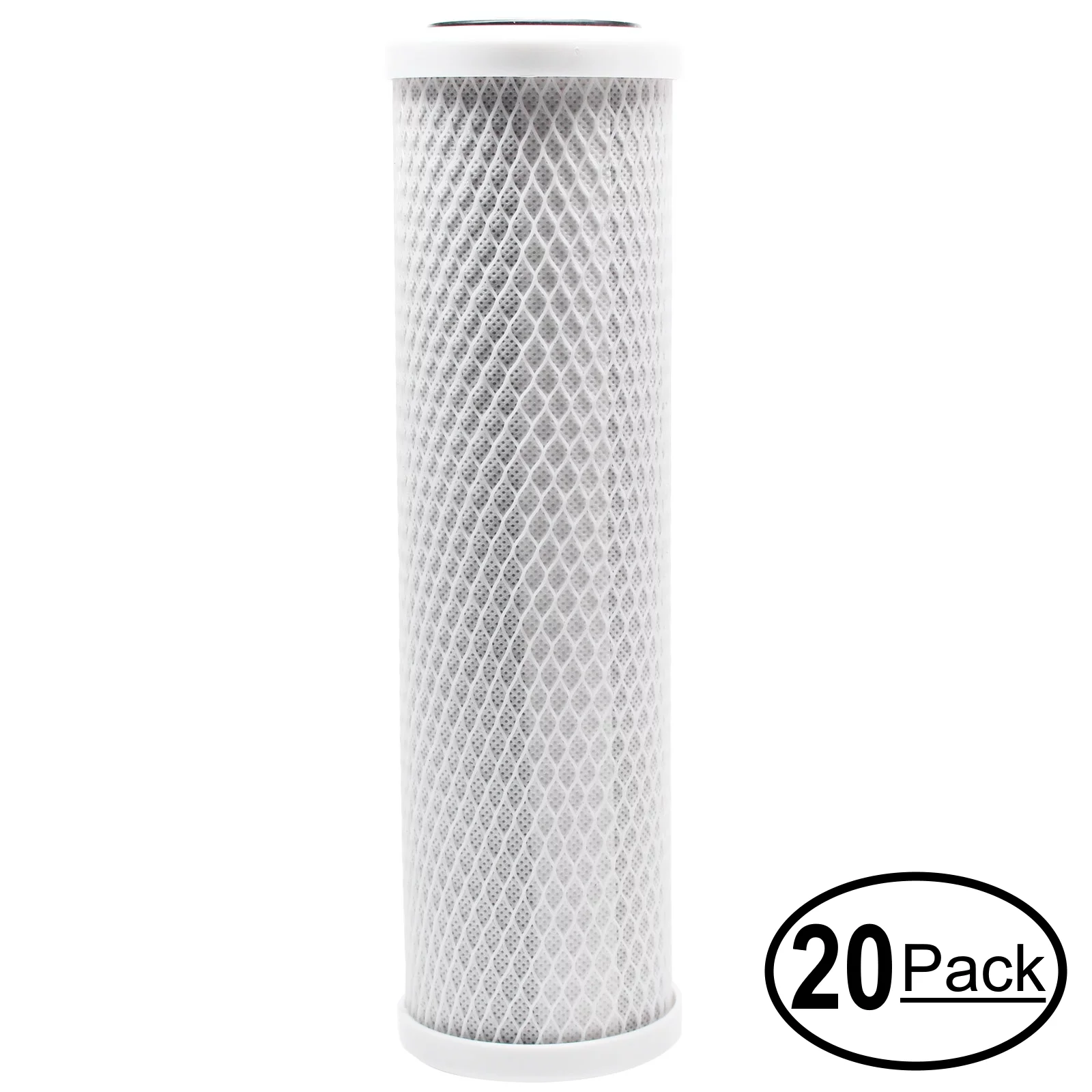20-Pack Replacement for PurePro EC106-Alkaline Activated Carbon Block Filter – Universal 10 inch Filter for PurePro Alkaline RO System – Denali Pure Brand