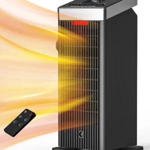 ALROCKET 1500W Ceramic Heater 90” Oscillating with Thermostat and Remote Control