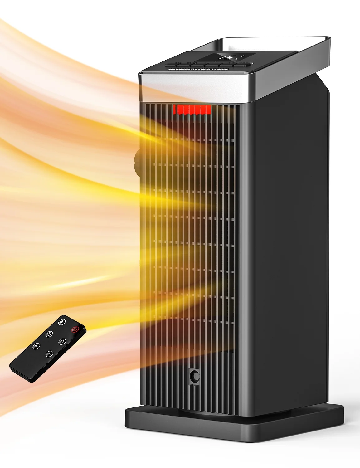 ALROCKET 1500W Ceramic Heater 90” Oscillating with Thermostat and Remote Control