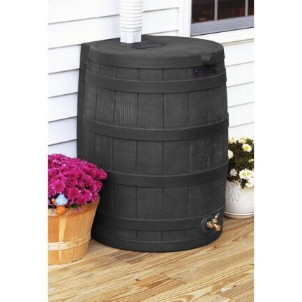 Good Ideas Rain Wizard 50 Gallon Plastic Rain Barrel Water Collector, Black - Image 4