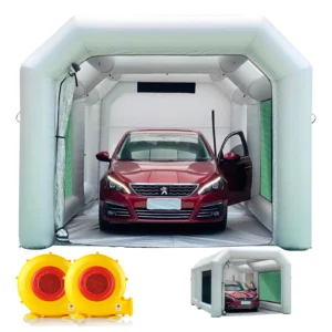 WARSUN 20×11.5x9Ft Inflatable Paint Booth & Larger Air Filter System Professional Inflatable Spray Booth with 580W+450W Blowers