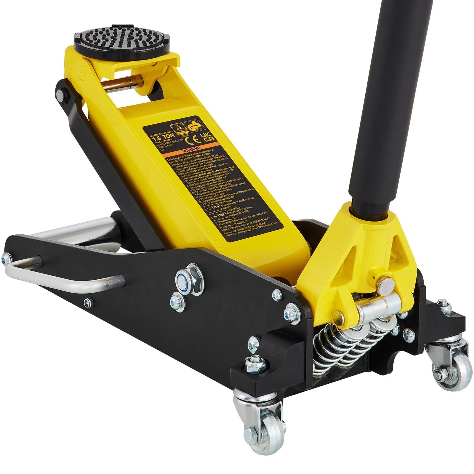 BENTISM Low Profile Floor Jack 1.5 Ton (3300 lbs), Aluminum and Steel Hydraulic Racing Floor Jack, Dual Piston Quick Lift Pump, 3-3/20″ – 14-10/27″ Height Lifting Range, Yellow+Black