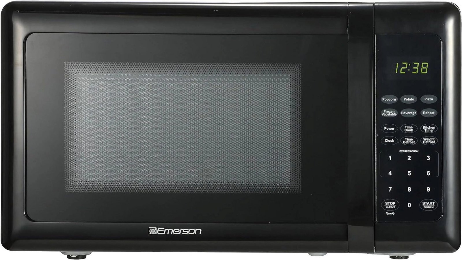 Compact Countertop Microwave Oven with Touch Control, LED Display, 700W, 10 Power Levels, 6 Auto Menus, Glass Turntable and Child Safe Lock, 0.7 Cu., Ft. Black