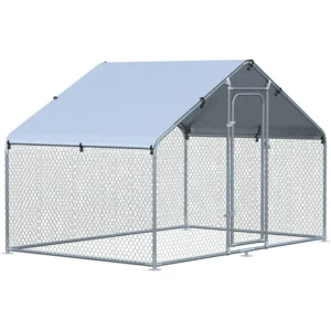GFVCNIO Large Walk-In Poultry Coop Run with Waterproof & Anti-UV Cover – Spire Roof Design