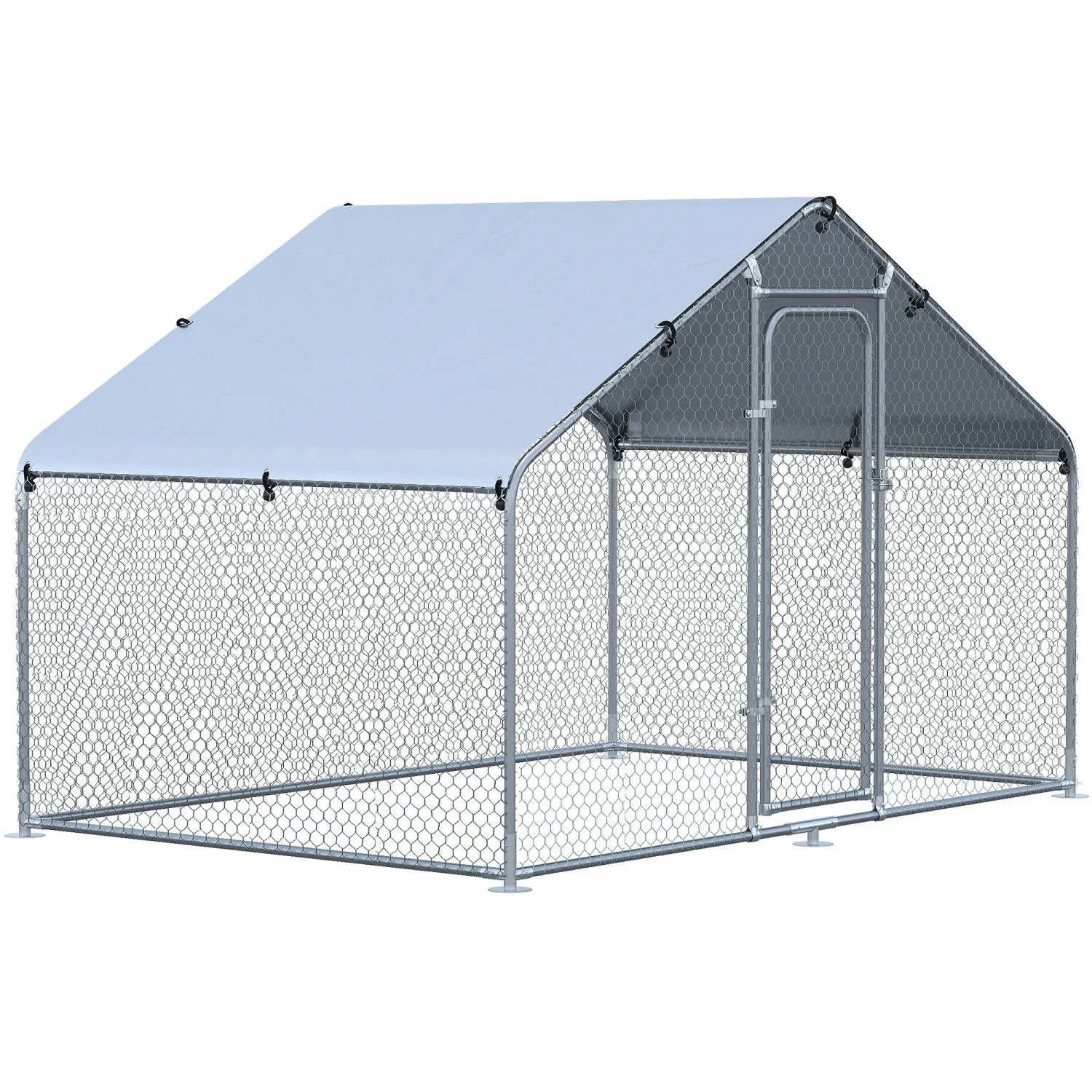 GFVCNIO Large Walk-In Poultry Coop Run with Waterproof & Anti-UV Cover – Spire Roof Design