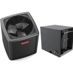 Goodman Multi-Family Series 1.5 Ton 14.3 SEER2 Air Conditioning Condenser and Horizontal Coil (17.5″ – Scroll Compressor) – GSXM401810 – CHPTA1822B4