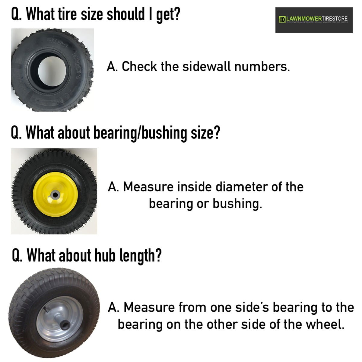 Set of 2 – 15×6.00-6 Lawn Mower Tire and Rim – Fits on 3/4 Inch Axle - Image 2