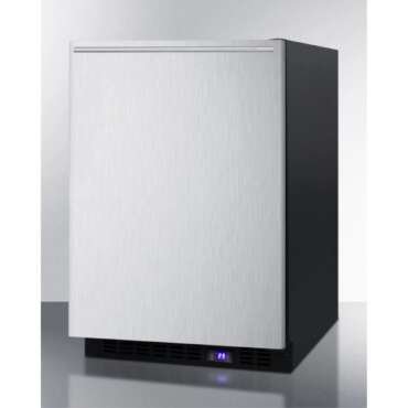 Frost-free built-in undercounter all-freezer for residential or commercial use, with stainless steel door, horizontal handle, and black cabinet - Image 4