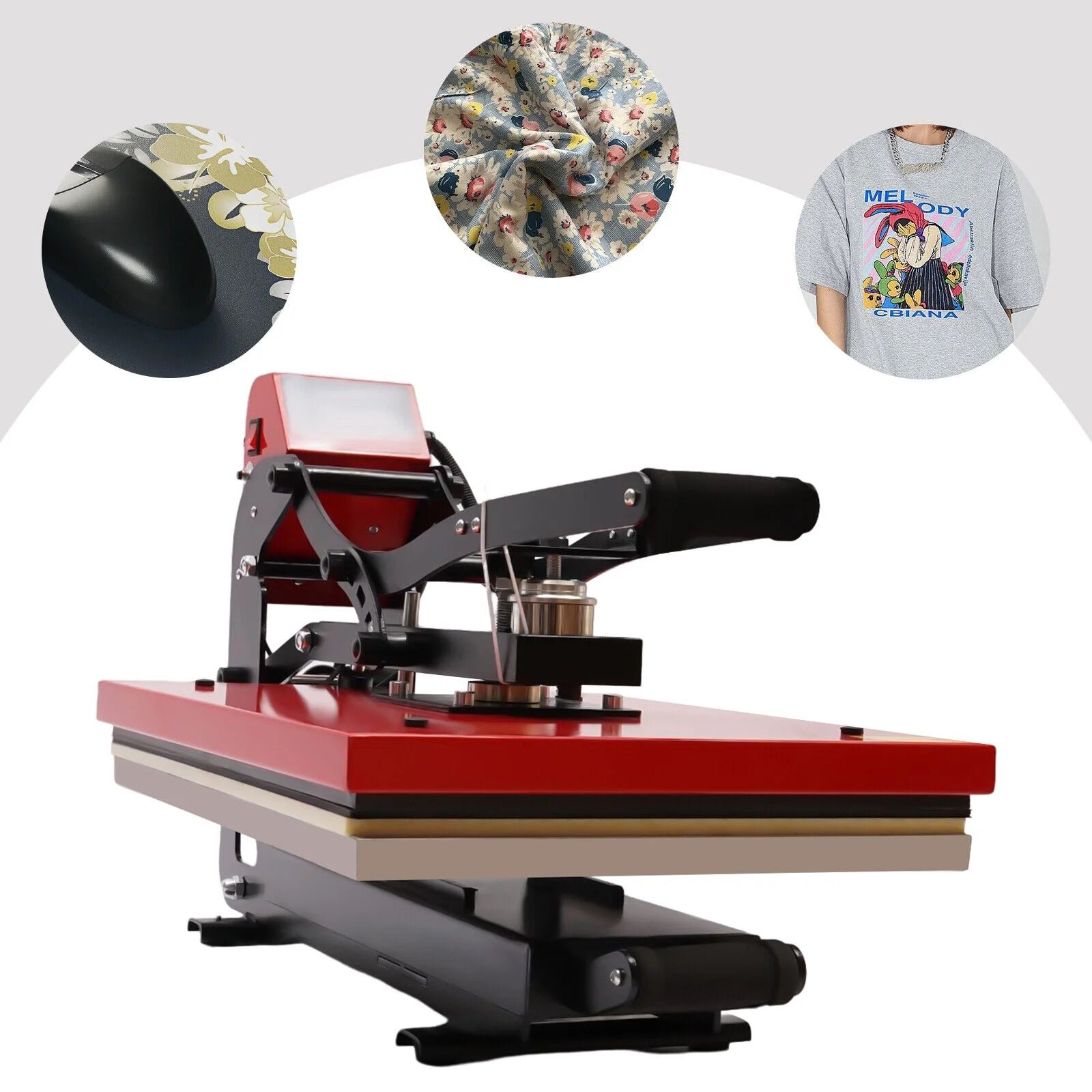 16″ x 20″ Clamshell Semi-Auto Open Heat Press Machine Slide Out Function Heavy Heat Press Machine