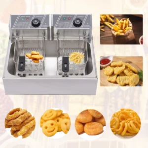 5000W Extra Large Electric Deep Fryer Commercial Restaurant Fry Basket 12L Electric Deep Fryer Single Tank Stainless Steel Fry Basket Commercial Electric Deep Fryer Stainless Steel