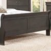 Classic Louis Philippe Styling 1pc Eastern King Size Sleigh Bed Stained Gray Finish Traditional Bedroom Furniture - Image 2