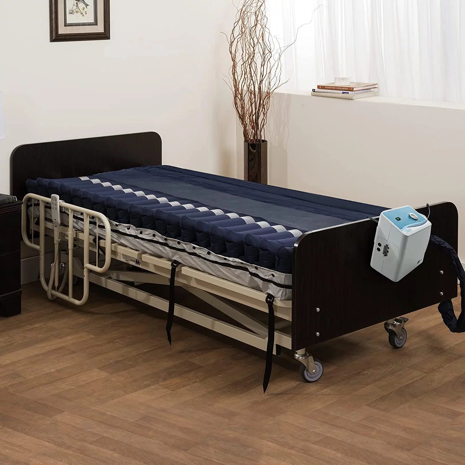 Medacure Alternating Pressure Air Mattress for Hospital Beds with Quilted Nylon Cover – 80″ x 36″ x 8″ (Twin) – Pump Included