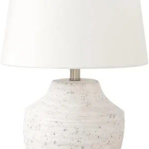 9730 LightingTable Lamp, Cream Concrete, Ivory/Cream Shade, Modern