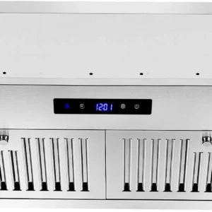 Zomagas 30 inch 600CFM Range Hood Insert Stainless Steel Kitchen Vent Hood Touch Control with LED Lights,Baffle Filters