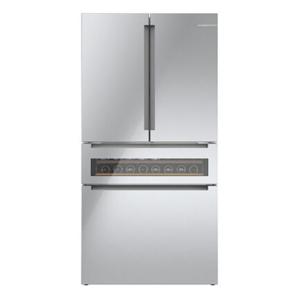 Bosch – 800 Series 20 Cu. Ft. 4-Door French Door Counter-Depth Smart Refrigerator with Beverage Cooler Drawer – Stainless steel