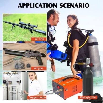NUOGE Pcp Air Compressor,4500Psi 30Mpa Powered by Car 12V DC or Home 110V AC W/Converter - Image 2