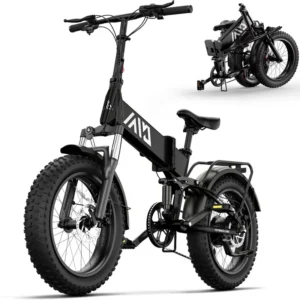 TST Electric Bike, 4.0 Fat Tire Foldable Ebike, 48V 13Ah Battery, 750W Electric Commuter Bicycle with LCD, 20″ One-Step Folding Electric City Bike for Men Women, Black