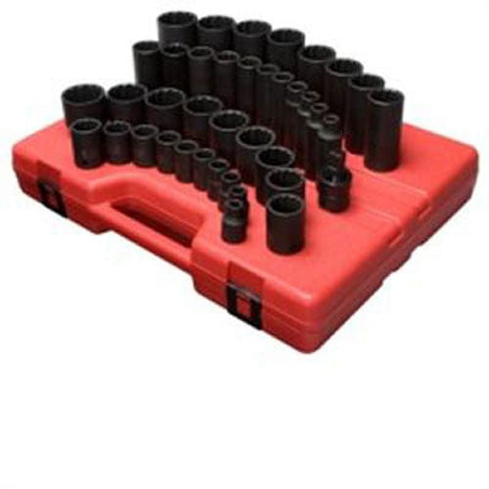 Sunex 2698 1/2″ Dr. 12 Pt. 39 Pc. SAE Master Impact Socket Set