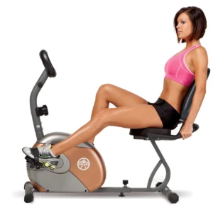 Marcy ME709 Recumbent Magnetic Exercise Bike – Home Gym Cardio Cycling Machine with Adjustable Resistance