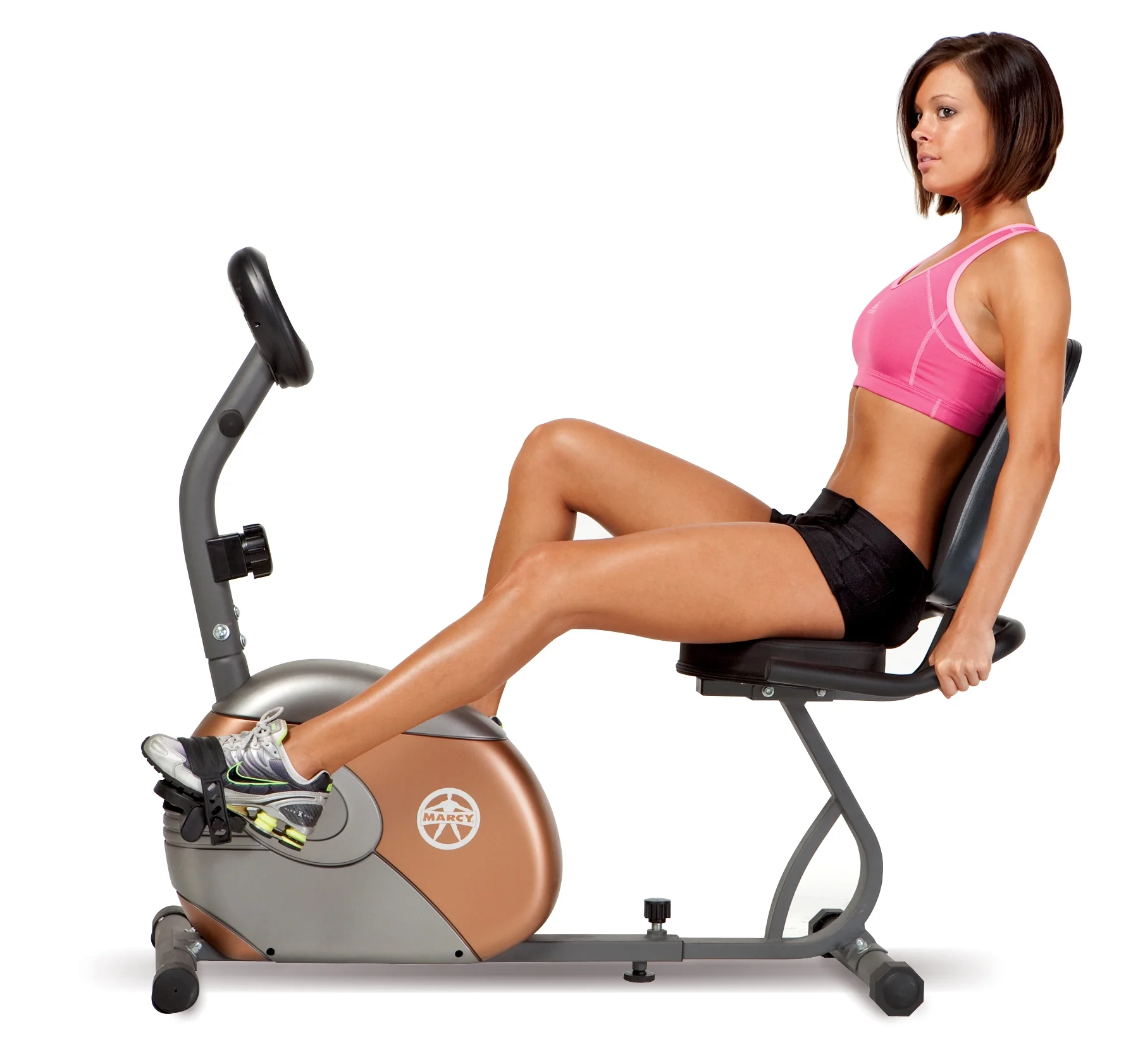 Marcy ME709 Recumbent Magnetic Exercise Bike – Home Gym Cardio Cycling Machine with Adjustable Resistance