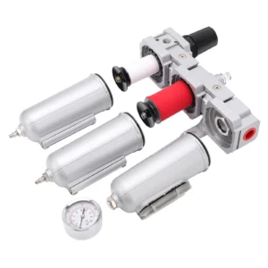 Air Particulate Filter,3 Stage Air Drying System Heavy Duty Aluminum Alloy Industrial Compressed Air Particulate Filter Dryer with Metal Bowl(1/2″ Manual)