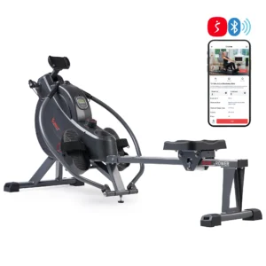 Sunny Health & Fitness MotionMax SMART Magnetic Rowing Machine – Full Motion Handlebars Designed for Low-Impact Full-Body Workouts, Foldable and Adjustable Rower with Extra-Long 51” Rail – SF-RW522067