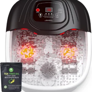 YOZIHAYL Foot Spa Bath Massager with Heat Epsom Salt Bubbles Vibration and Red Light 8 Massage Roller Pedicure Tub for Stress Relief Foot Soaker Acupressure Points&Temperature Contr