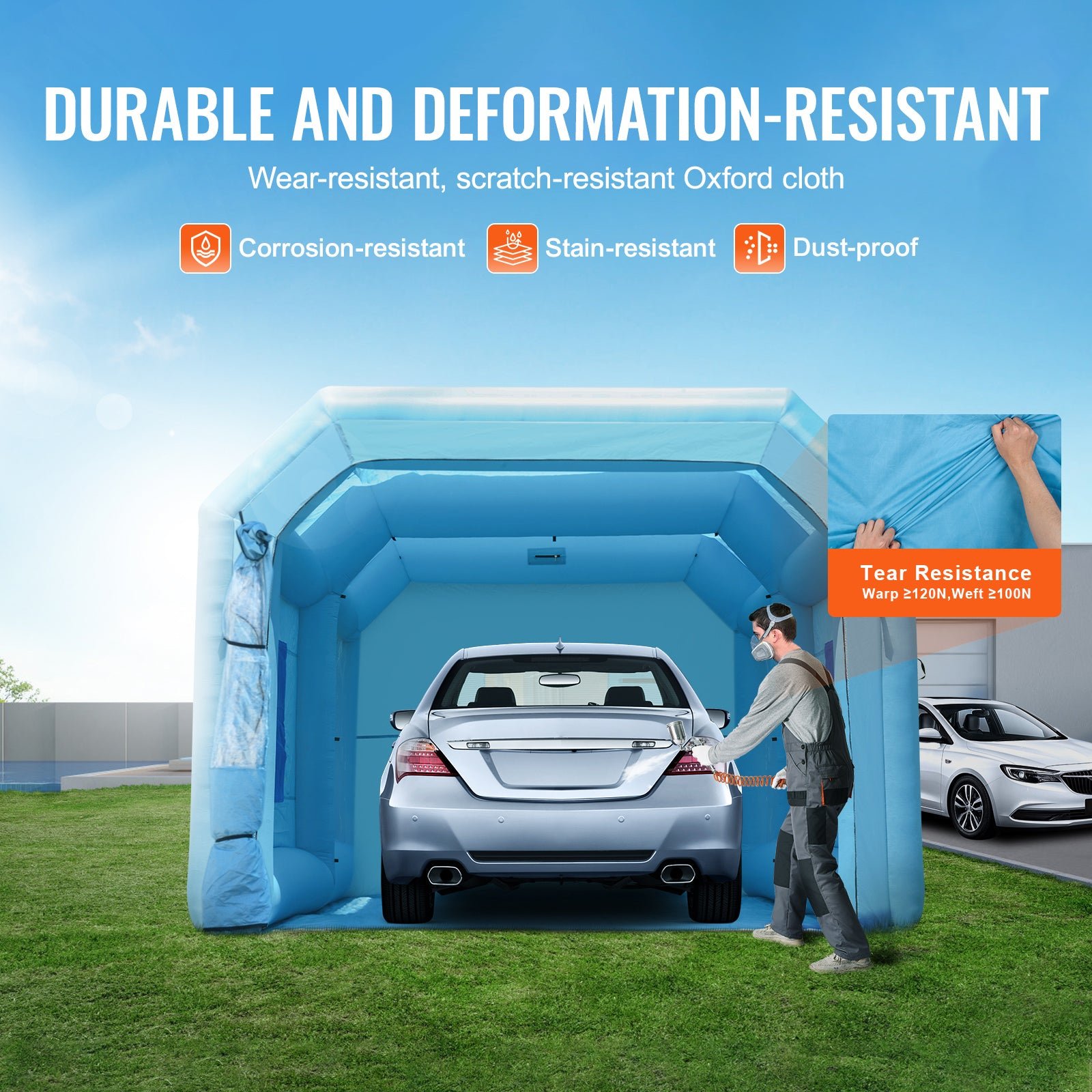 SKYSHALO Portable Spray Shelter, 21×13.5×9.8 ft, Includes 1100W Blower & Filtration System, Ideal for Mid-Size Vehicles & Bulky Furniture - Image 4