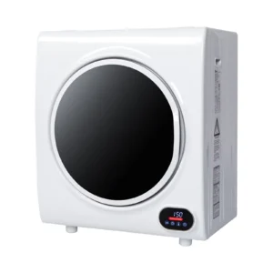 Compact Portable Household Clothes Dryer with LED Display, 2.6CUFT Drum Dryer – White, 110V 4KG Capacity, Energy Efficient Home Appliance