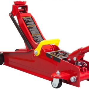 Big Red Hydraulic Low Profile Floor Jack with Single Piston Quick Lift Pump, 2.5 Ton, Red, W8255AM