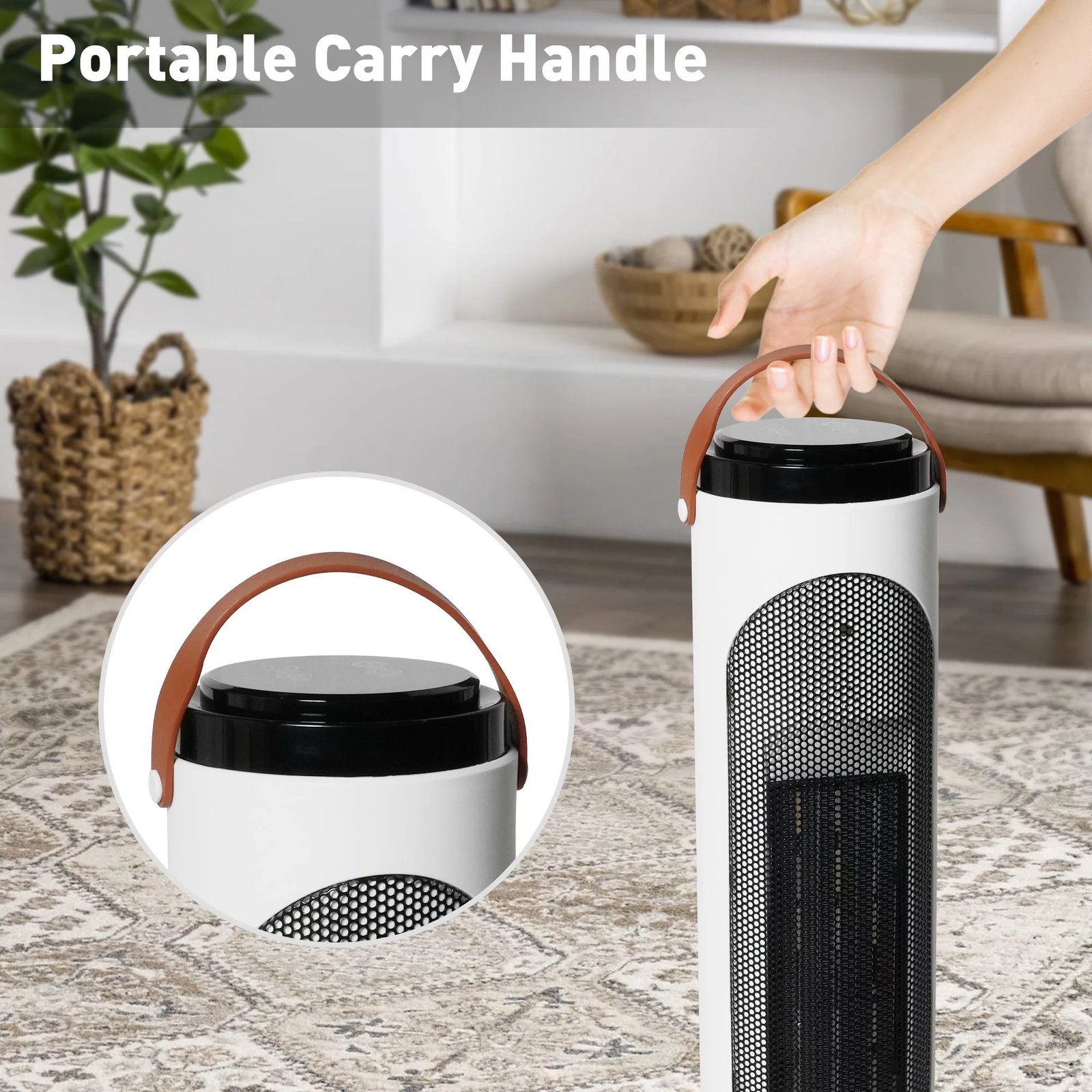 Space Heaters with 1500W PTC Oscillating Ceramic Heaters and Remote, 24h Timer for Office Room Indoor Use - Image 2