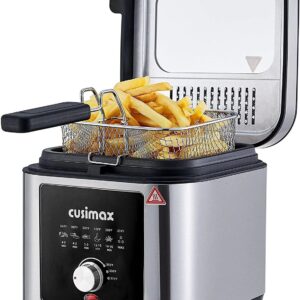 CUSIMAX 2.6QT Deep Fryer, Stainless Steel, Electric, New, Model CMDF-02