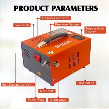 NUOGE Pcp Air Compressor,4500Psi 30Mpa Powered by Car 12V DC or Home 110V AC W/Converter - Image 4