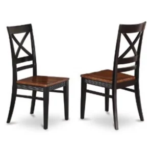 Wooden Imports Furniture QU-WC-BLK Quincy Dining Chair With X-Back in Black & Cherry Finish – Pack of 2