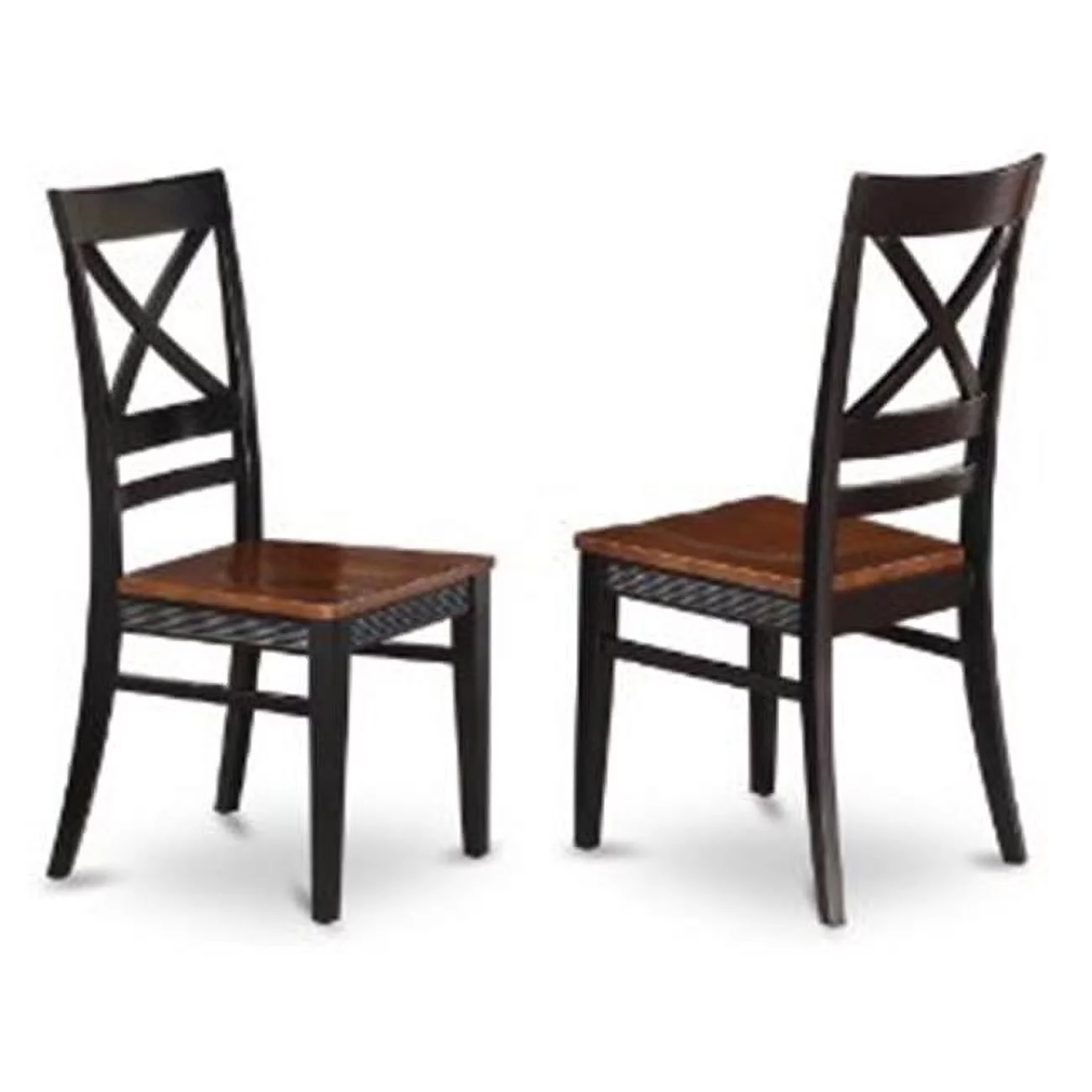 Wooden Imports Furniture QU-WC-BLK Quincy Dining Chair With X-Back in Black & Cherry Finish – Pack of 2